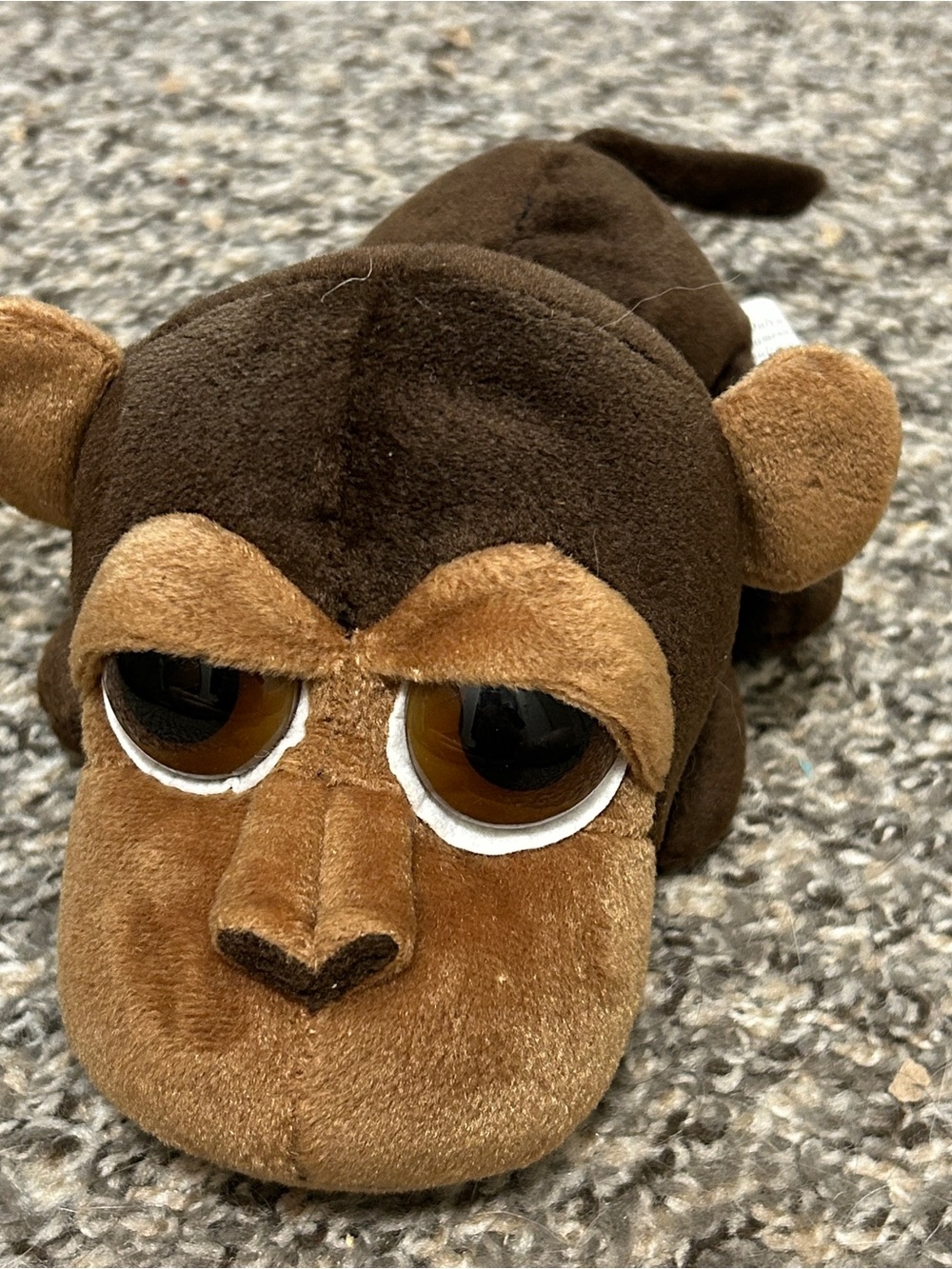 Vtg Y2K Russ Berries Lil Peepers Big Eye Monkey Laying Plush Toys R Us Animal